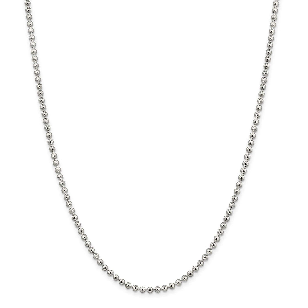 Sterling Silver Beaded Chain 3MM