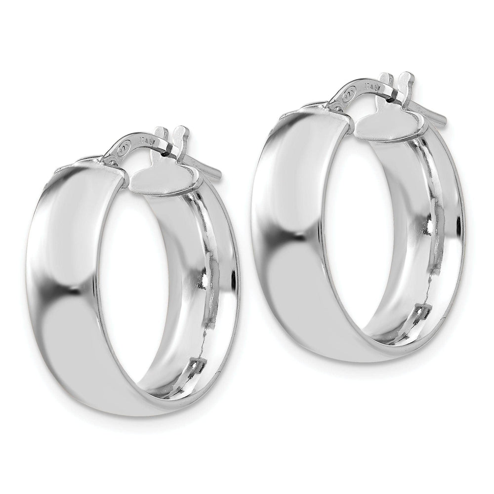 Sterling Silver Rhodium Hoop Earrings