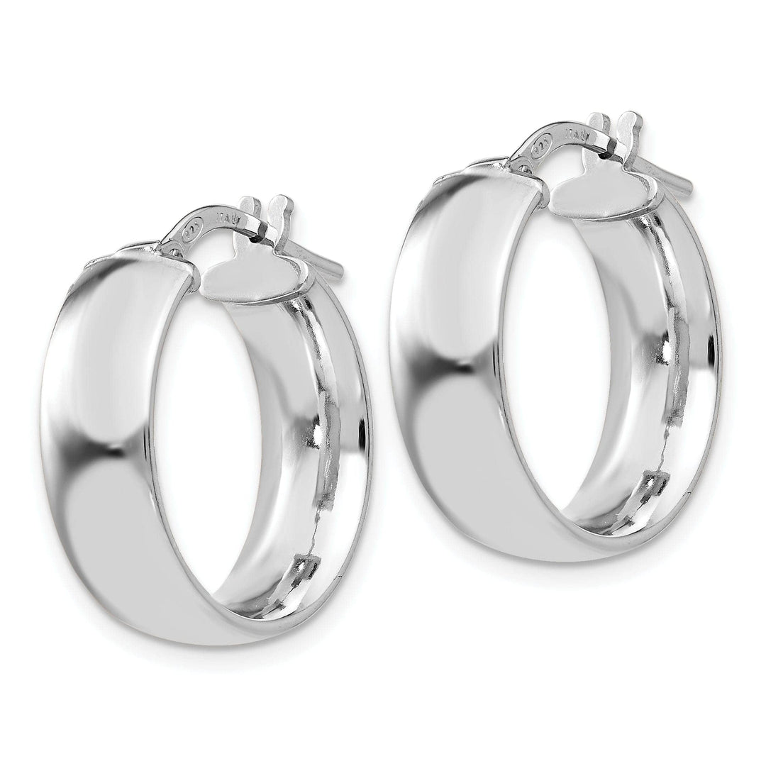 Sterling Silver Rhodium Hoop Earrings