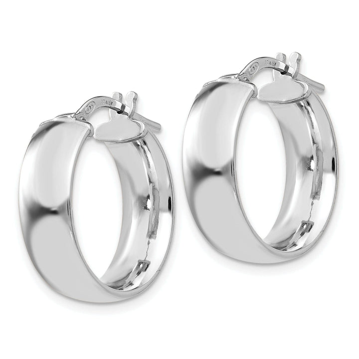 Sterling Silver Rhodium Hoop Earrings