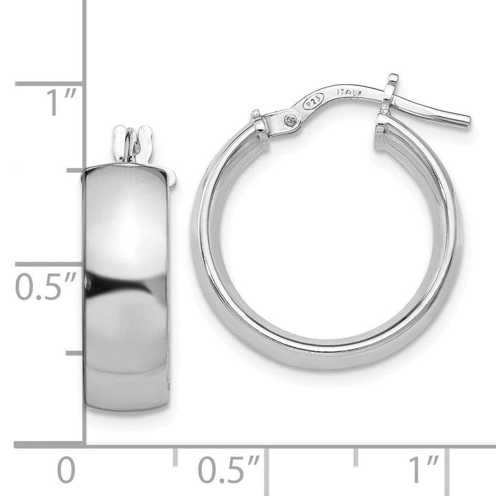 Sterling Silver Rhodium Hoop Earrings