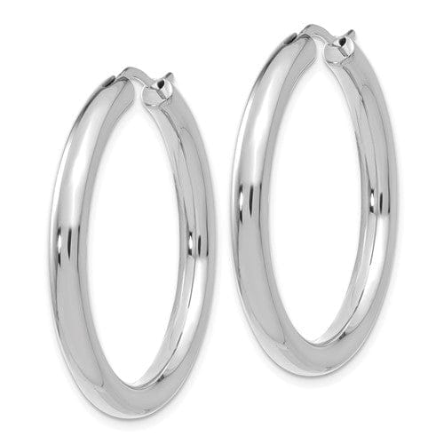 Sterling Silver Rhodium 3.5MM Tube Earrings