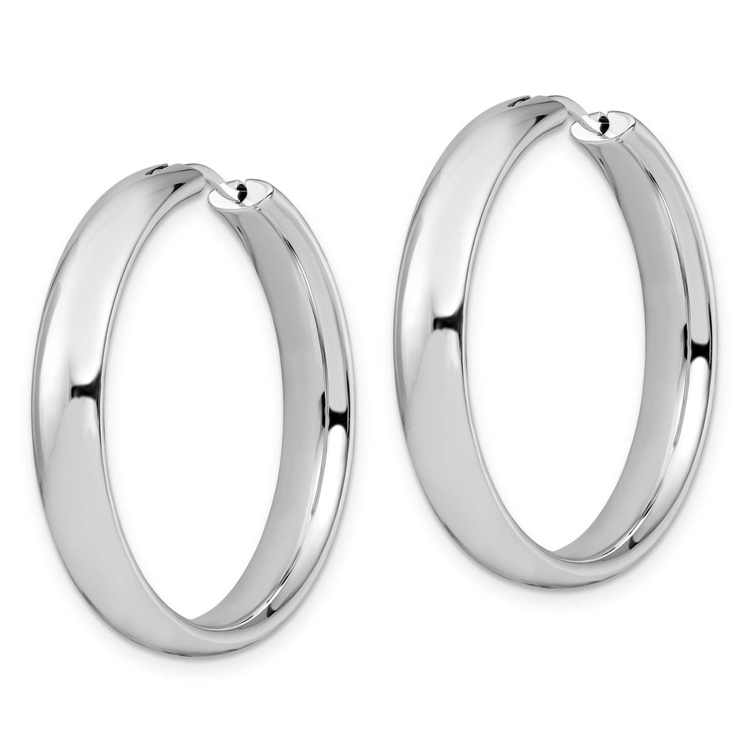 Sterling Silver Half Round Tube Hoop Earrings