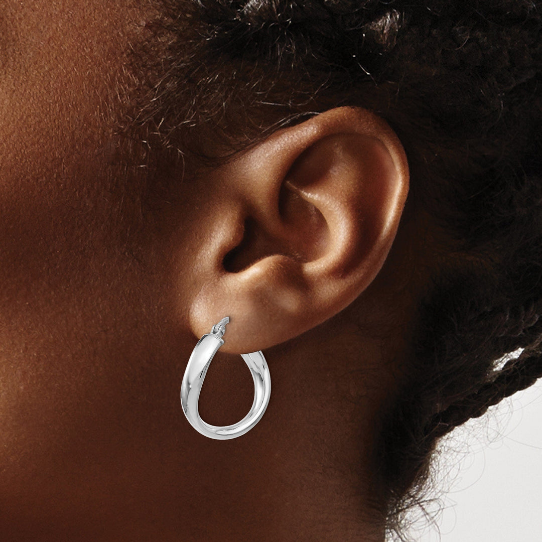 Sterling Silver Polished Twisted Hoop Earrings