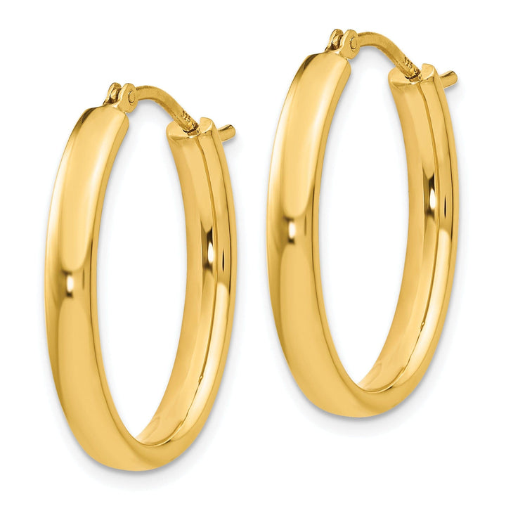 Silver Gold-plated Polished Oval Hoop Earrings