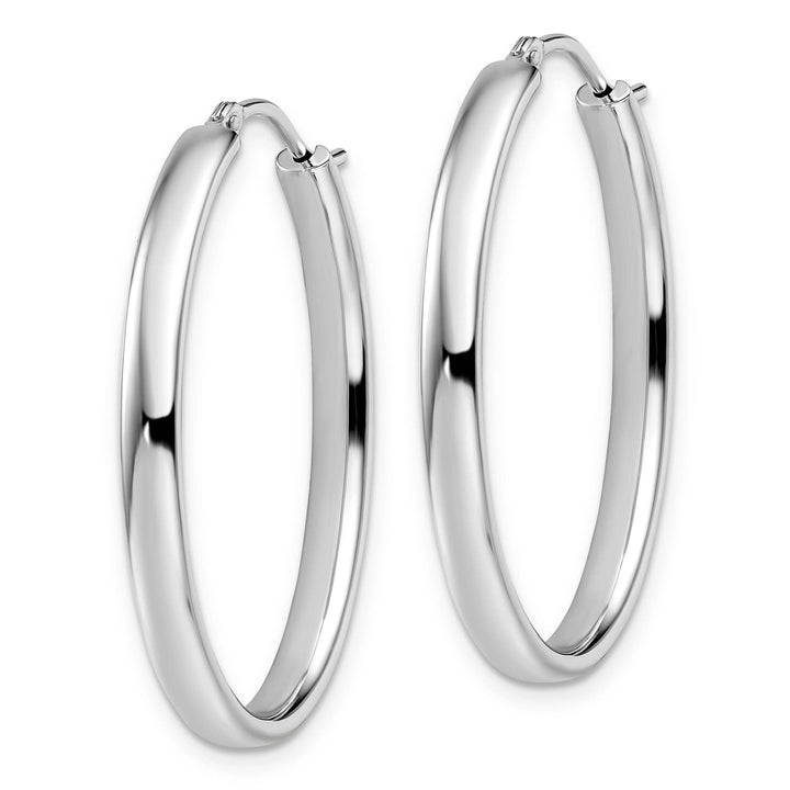 Sterling Silver Polished Oval Hoop Earrings
