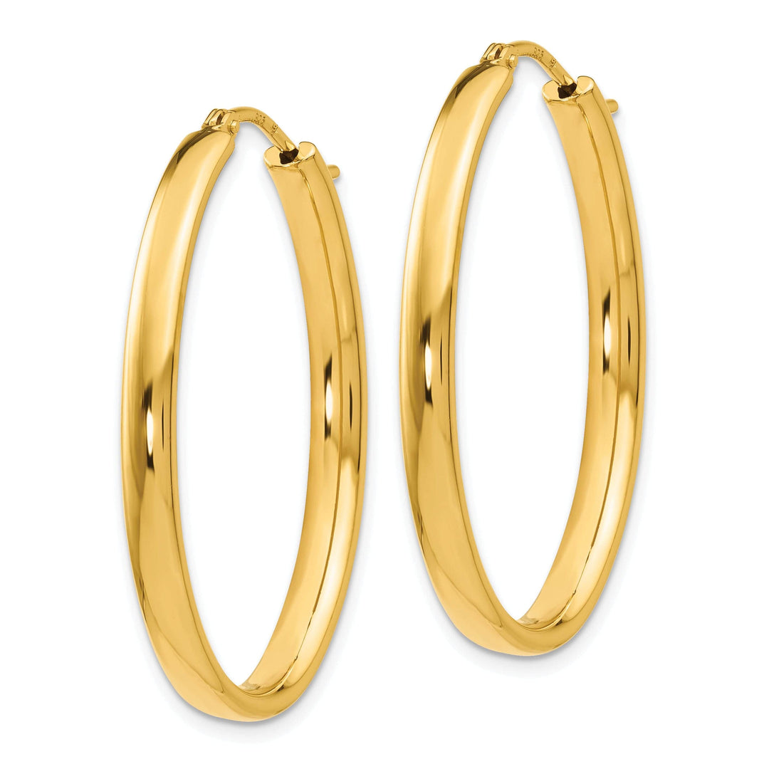 Silver Gold-plated Polished Oval Hoop Earrings