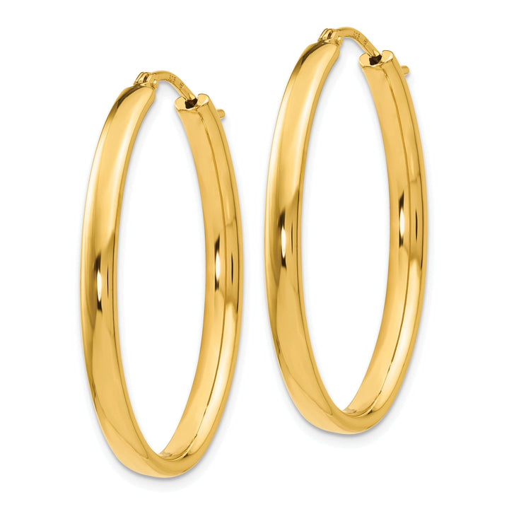 Silver Gold-plated Polished Oval Hoop Earrings