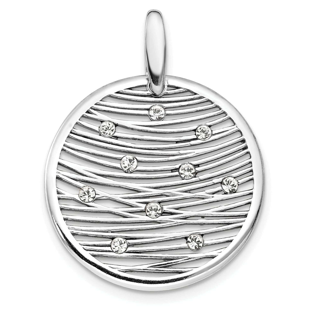 Leslie Silver Polished Preciosa Crystal Pendant