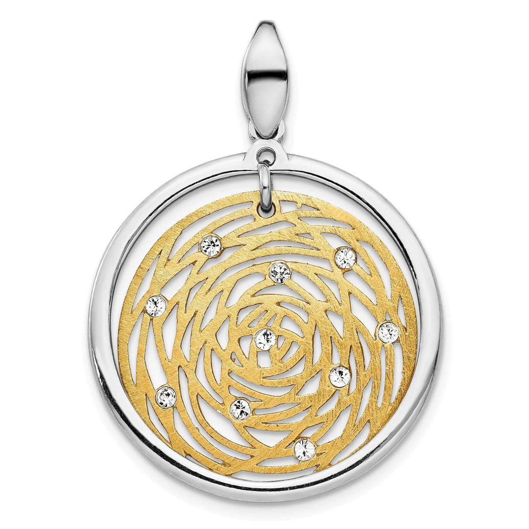Silver Gold-tone Polished finish C.Z Pendant