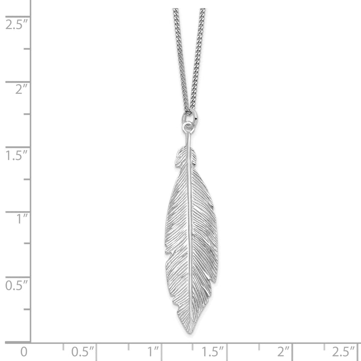 Sterling Silver Rhodium Leaf Necklace