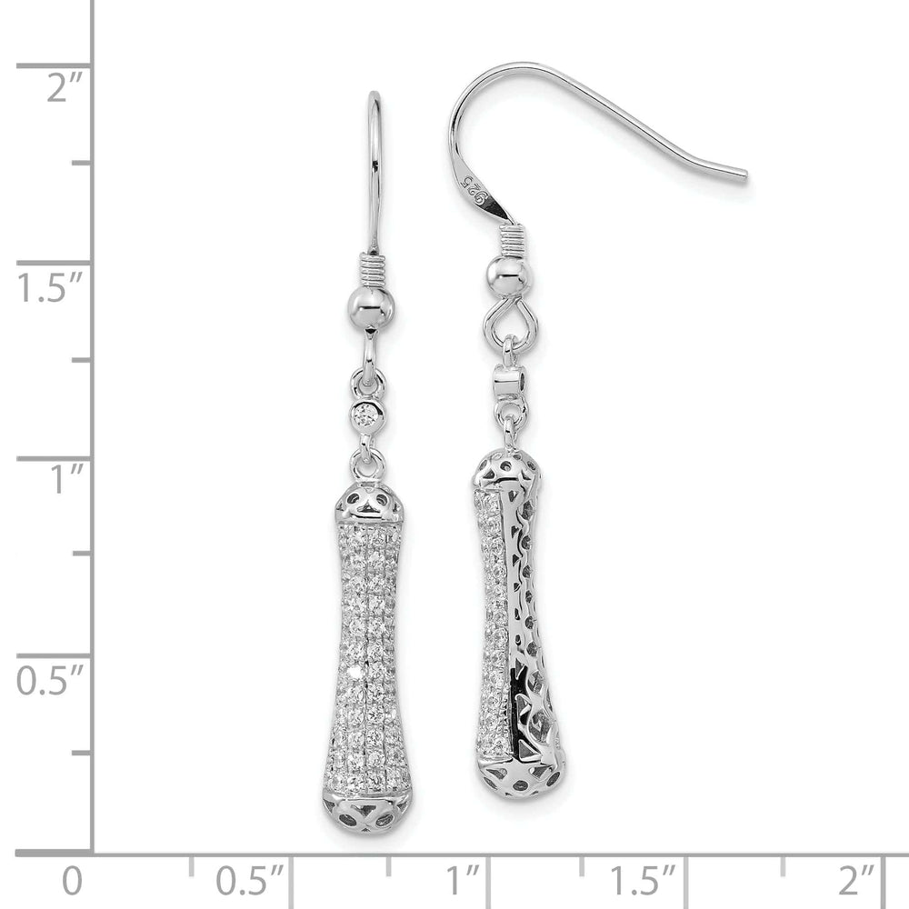 Sterling Silver Cubic Zirconia Dangle Earrings