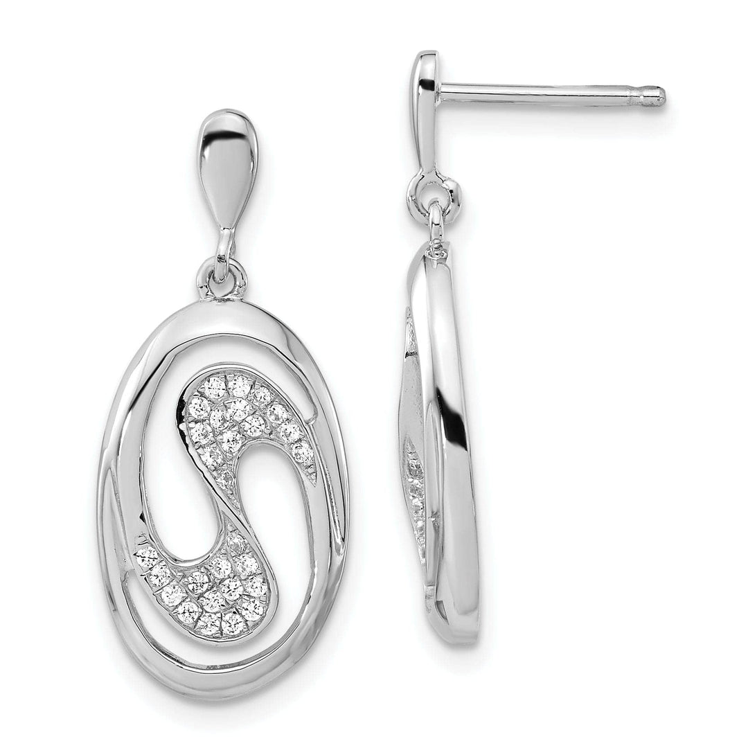 Sterling Silver Cubic Zirconia Dangle Earrings