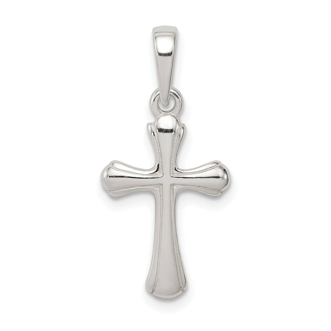 Sterling Silver Polished Cross Open Pendant