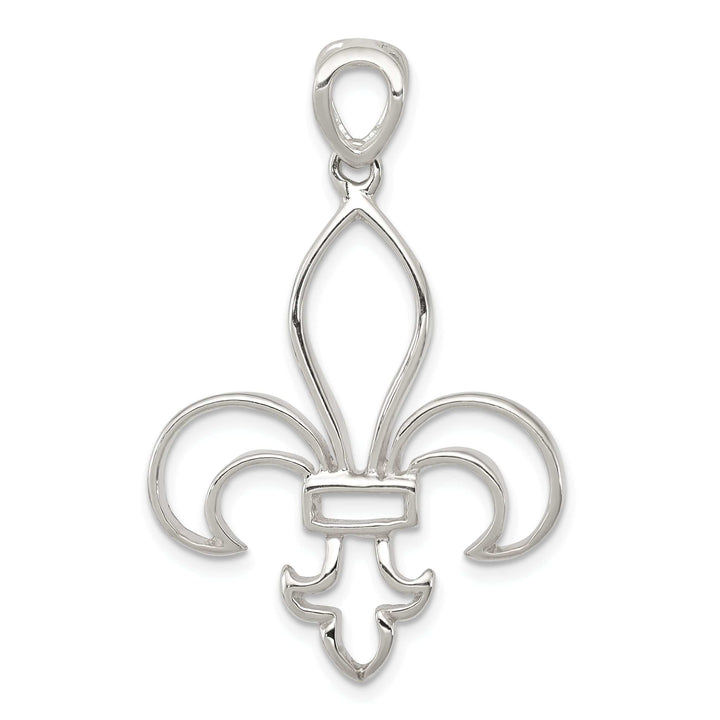 Silver Polished Finish Fleur de Lis Charm