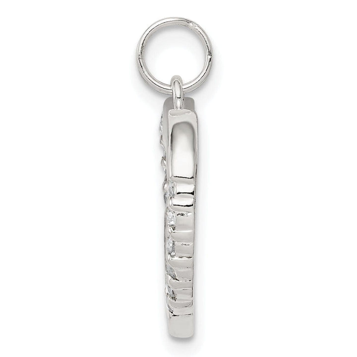 Sterling Silver Polished Multi C.Z Heart Charm