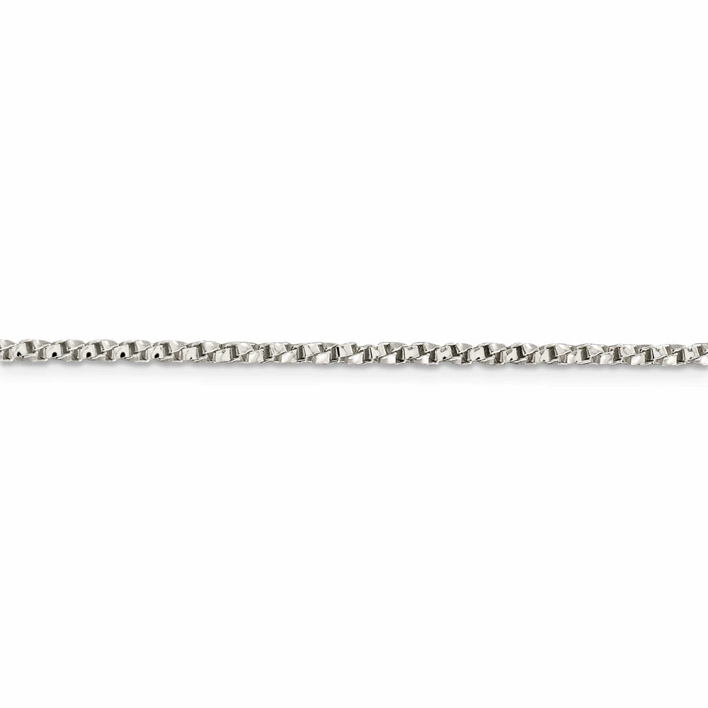 Silver Polished 2.25-mm Twisted Box Chain
