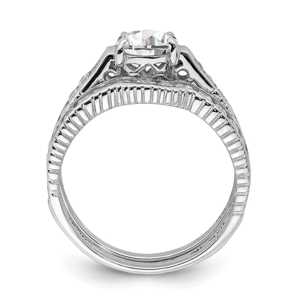 Sterling Silver Cubic Zirconia Band Rings Set