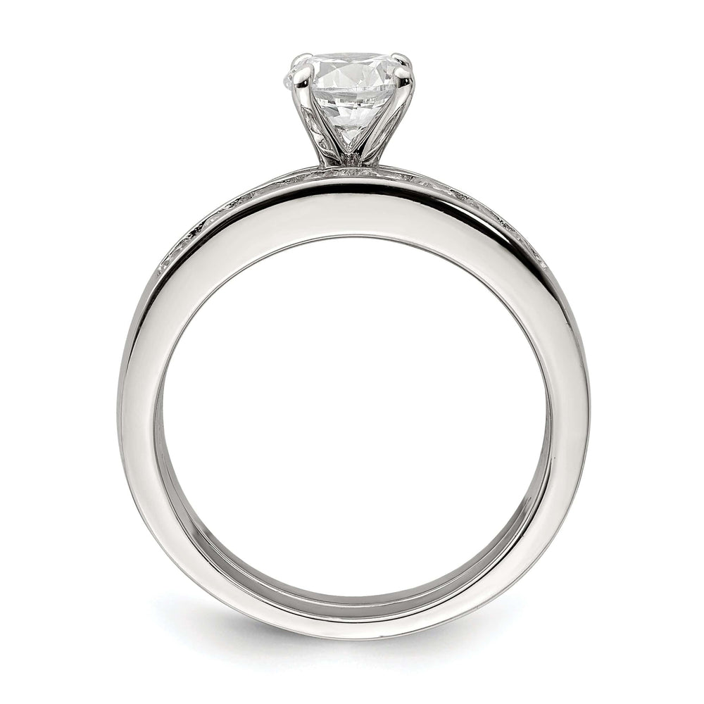 Sterling Silver Cubic Zirconia Band Rings Set
