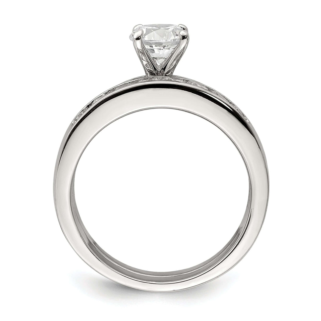 Sterling Silver Cubic Zirconia Band Rings Set