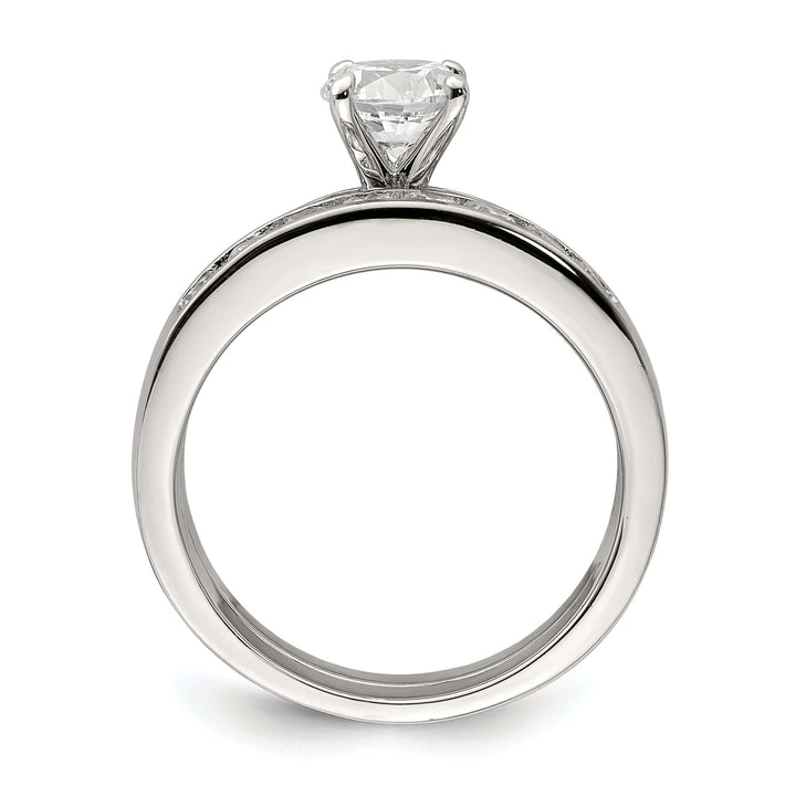 Sterling Silver Cubic Zirconia Band Rings Set