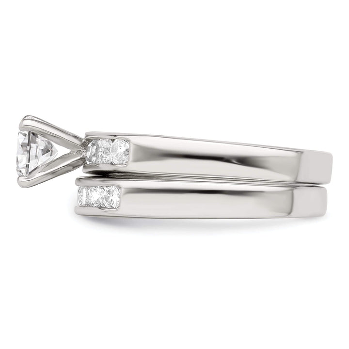 Sterling Silver Cubic Zirconia Band Rings Set