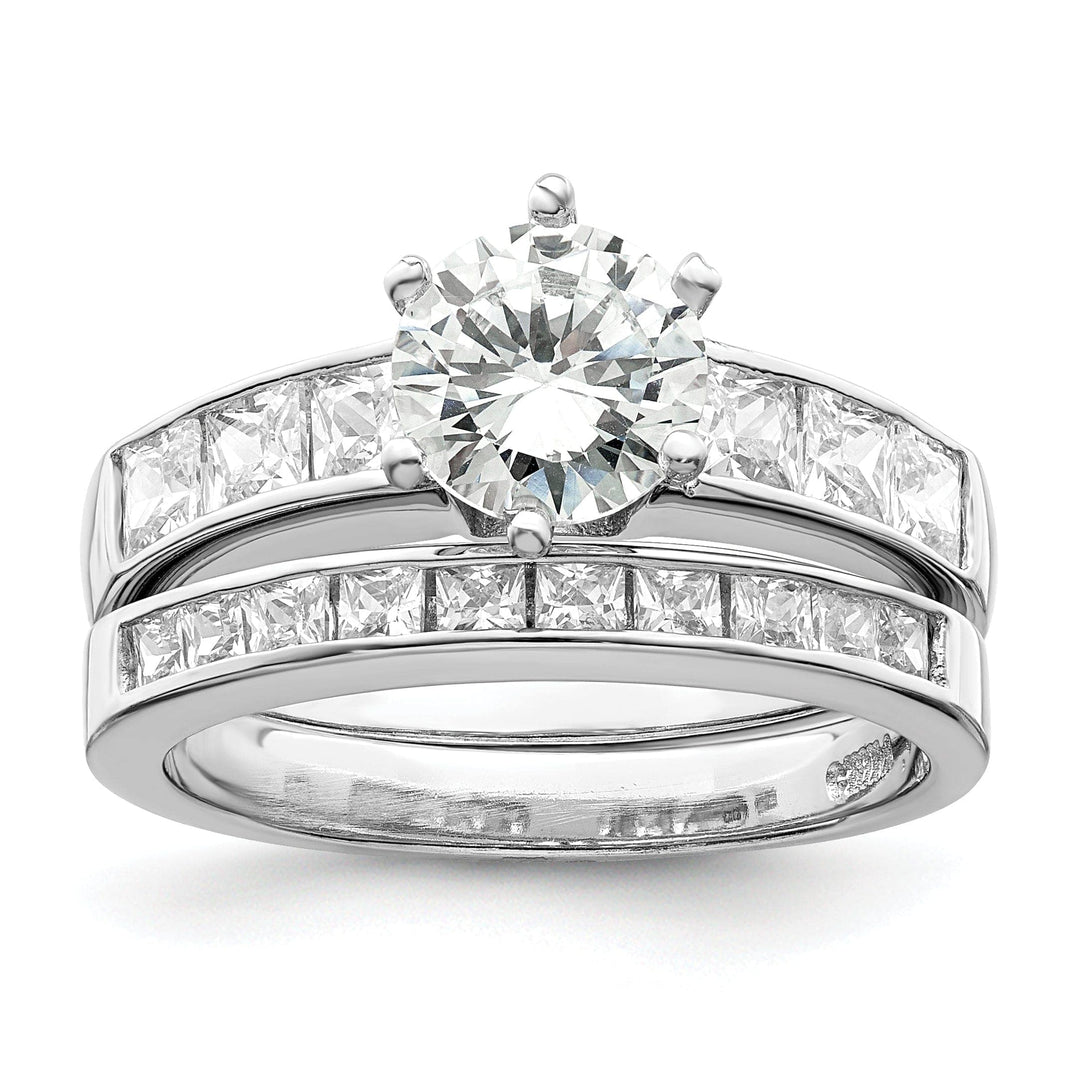 Sterling Silver Cubic Zirconia Band Rings Set