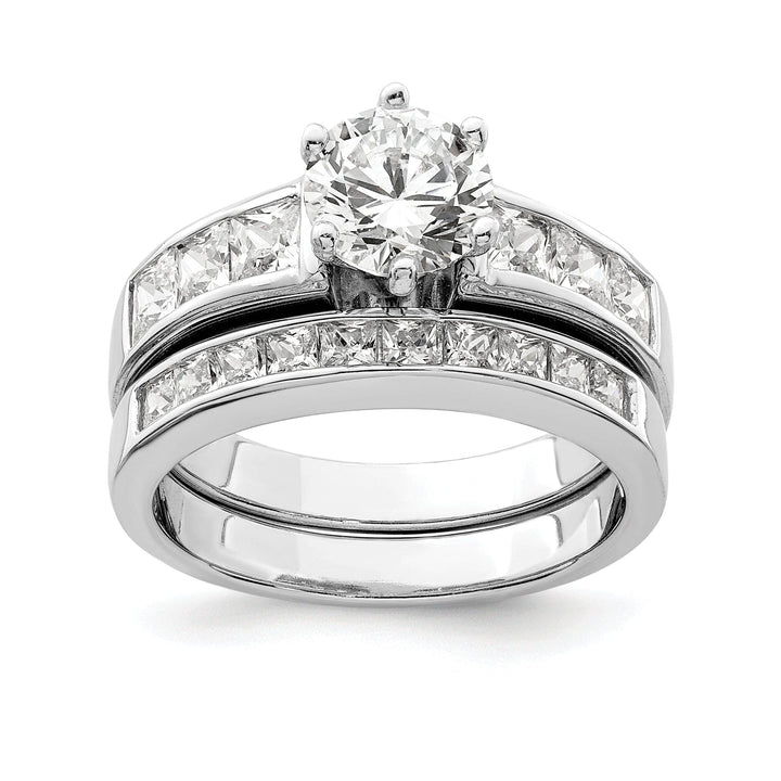 Sterling Silver Cubic Zirconia Band Rings Set