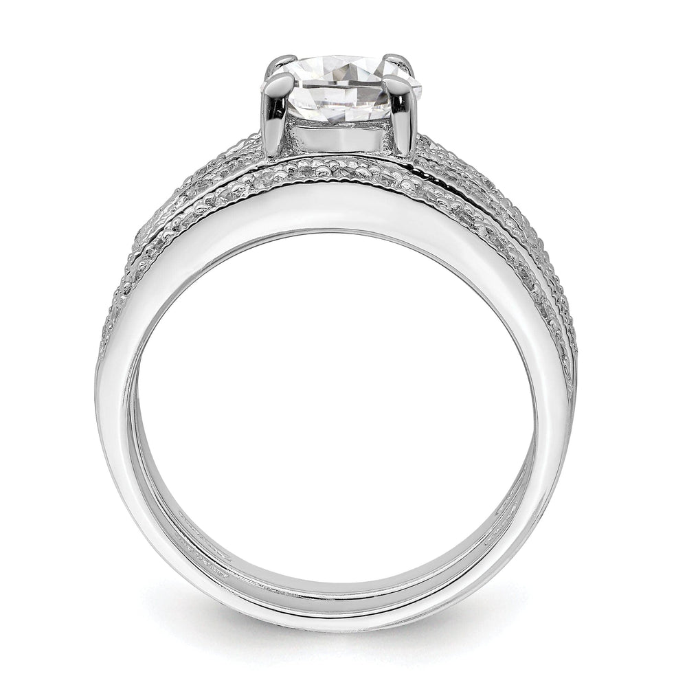 Sterling Silver Cubic Zirconia Band Rings Set