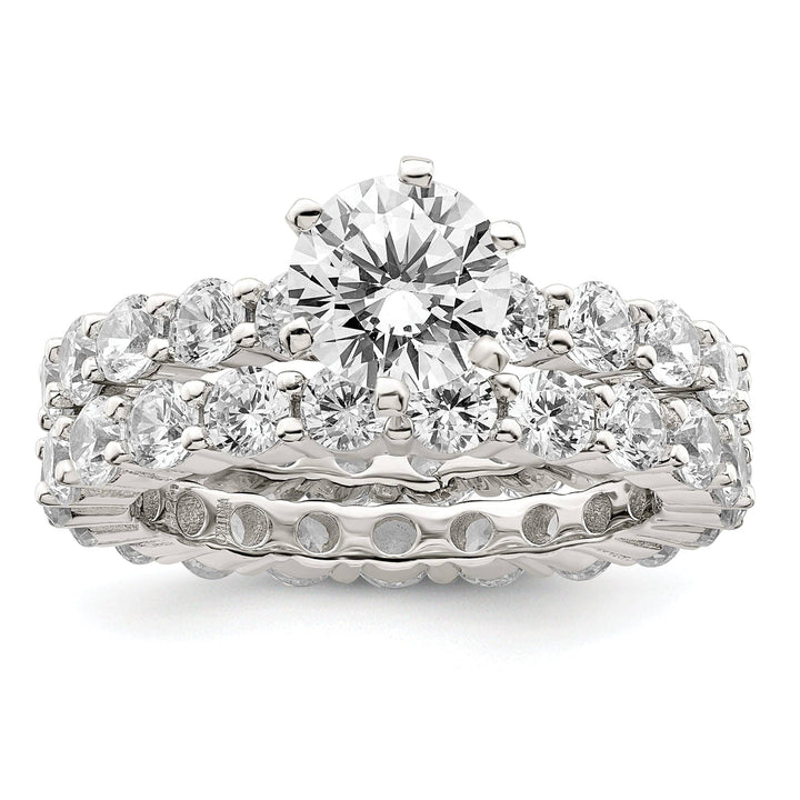 Sterling Silver Cubic Zirconia Band Rings Set