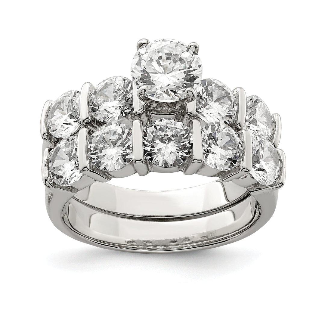 Sterling Silver Cubic Zirconia Band Rings Set