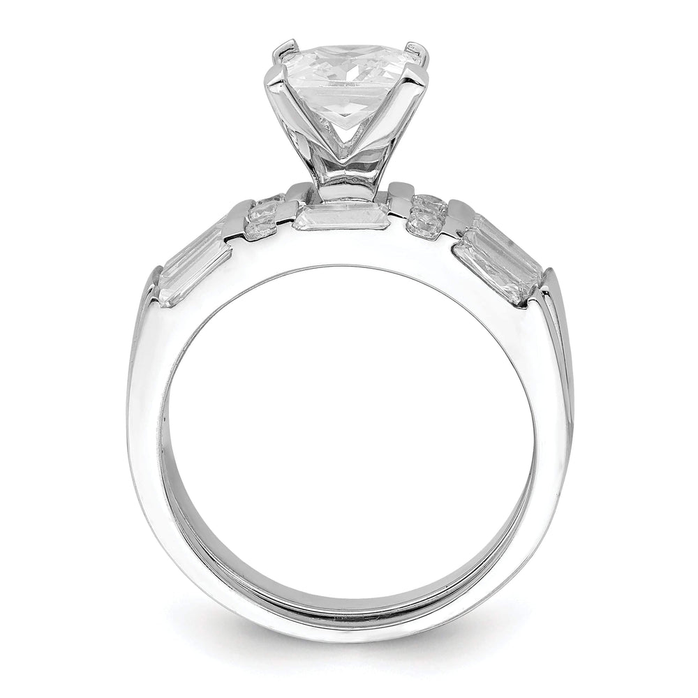 Sterling Silver Cubic Zirconia Band Rings Set