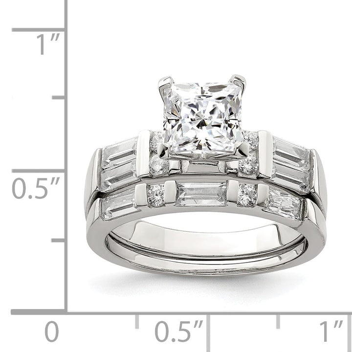 Sterling Silver Cubic Zirconia Band Rings Set