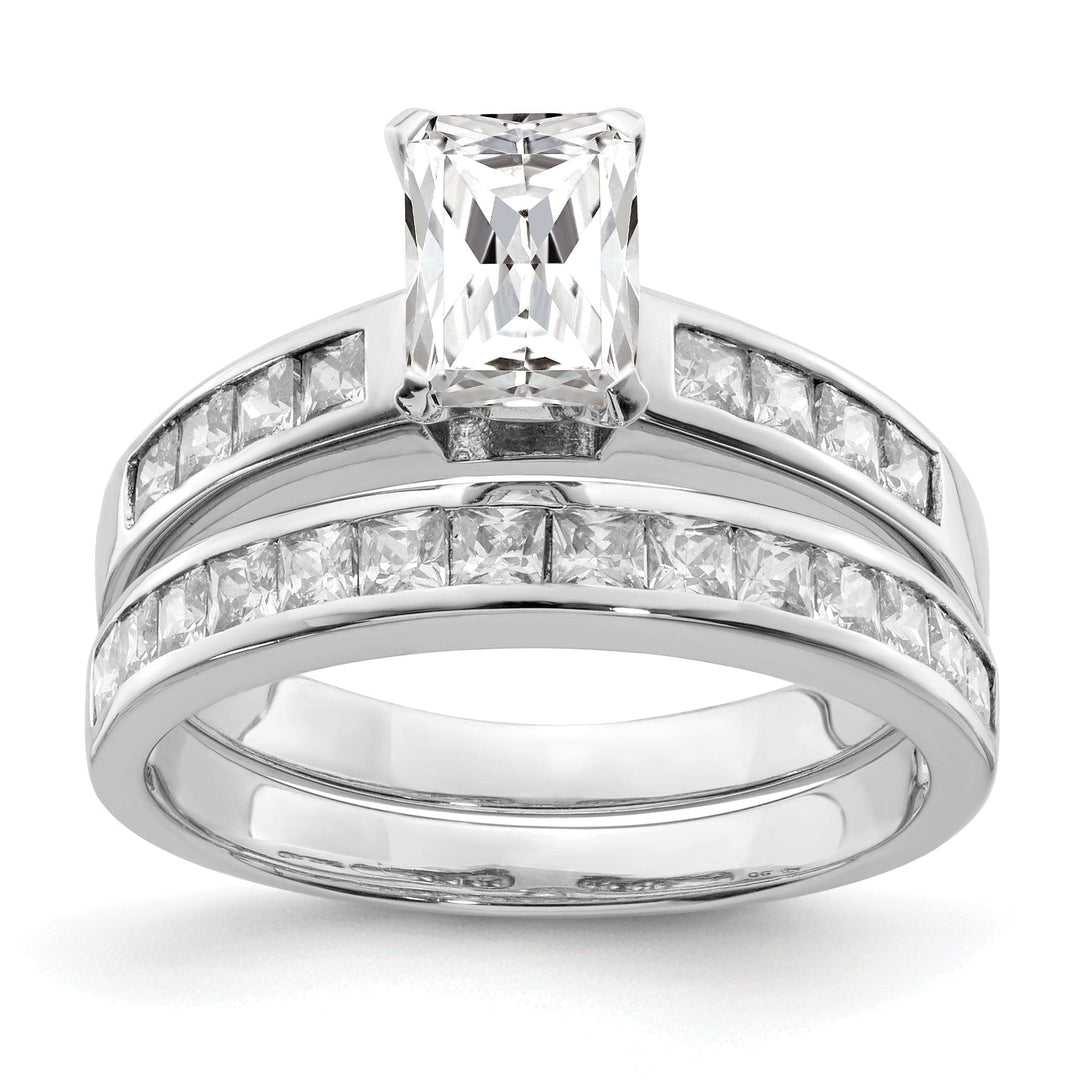 Sterling Silver Cubic Zirconia Band Rings Set