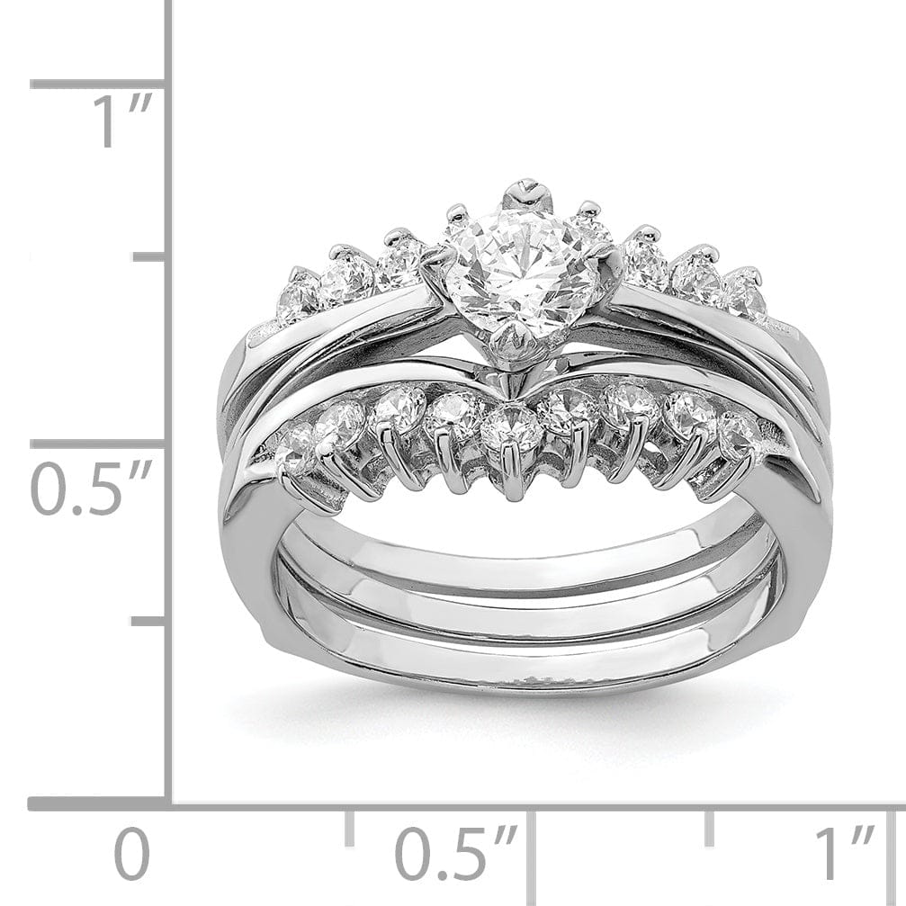 Sterling Silver Cubic Zirconia Ring Set