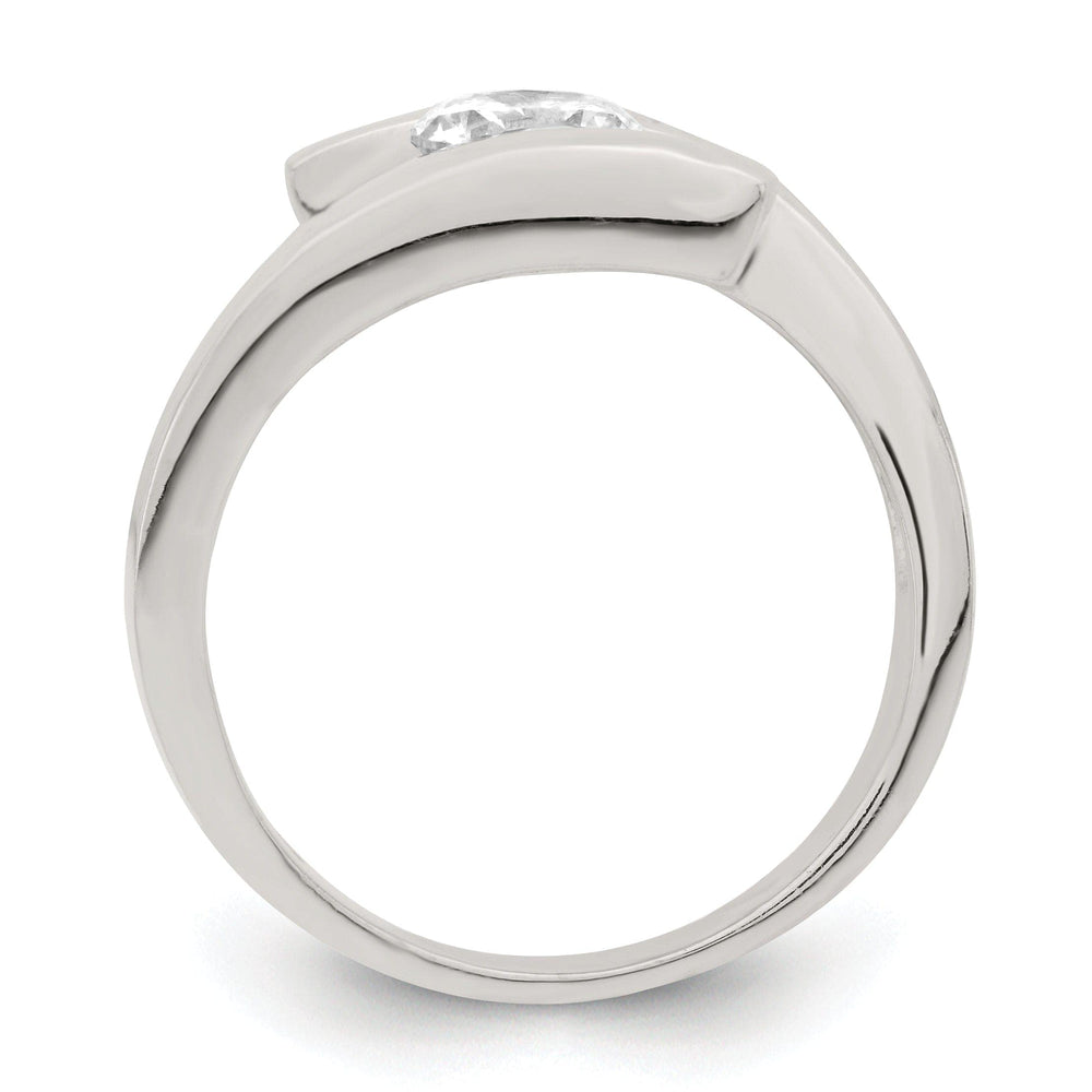 Silver Solitaire Round Cubic Zirconia Ring