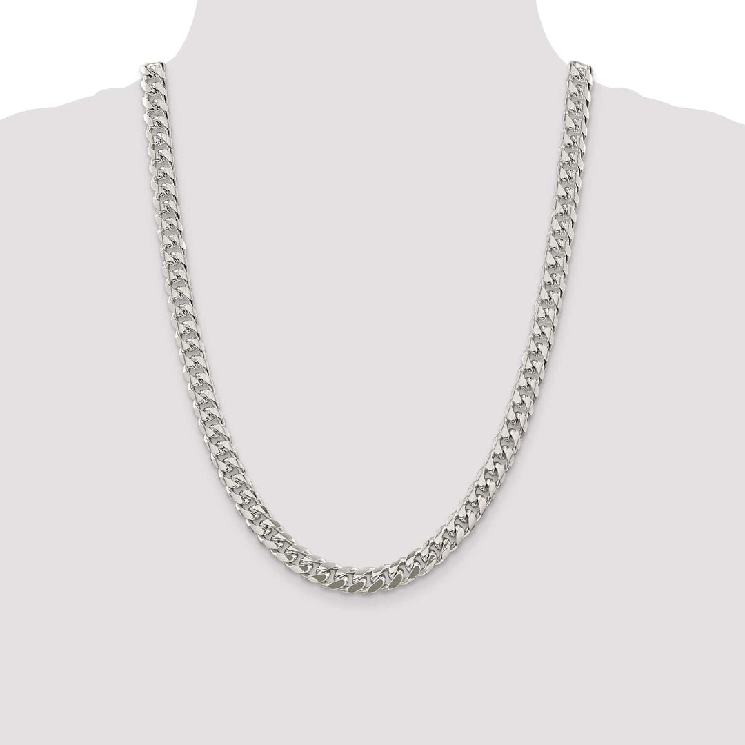 Silver 8.50-mm Solid Domed Link Curb Chain