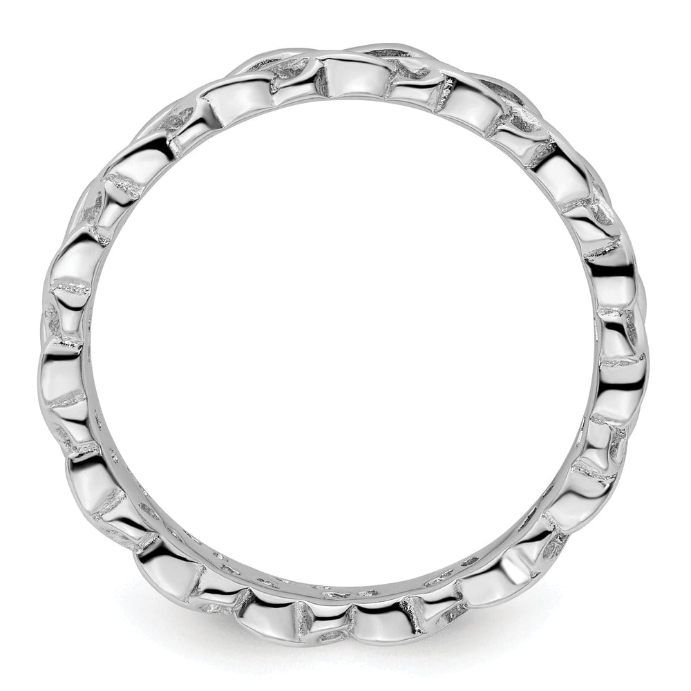 Sterling Silver Polished Intertwined Heart Ring