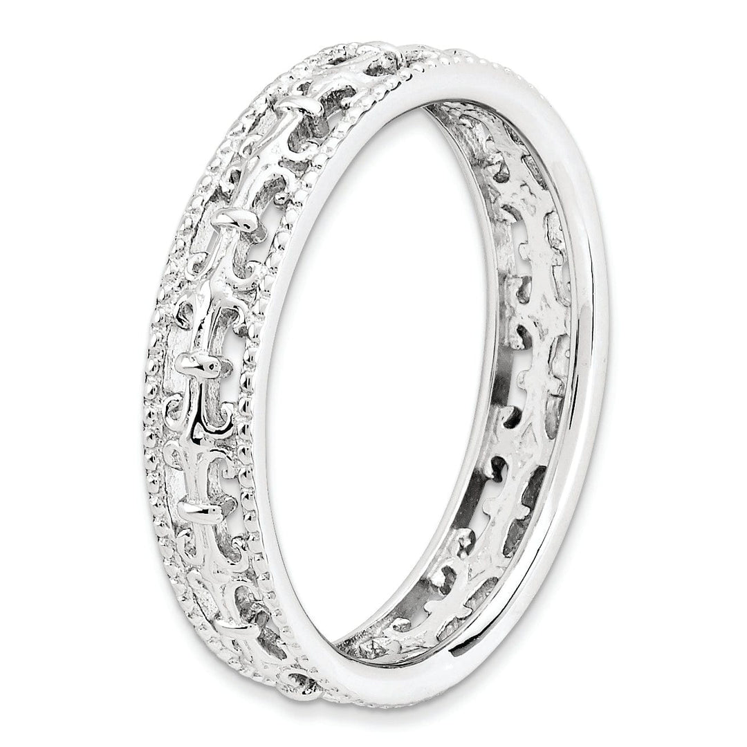 Sterling Silver Polished Fleur De Lis Ring