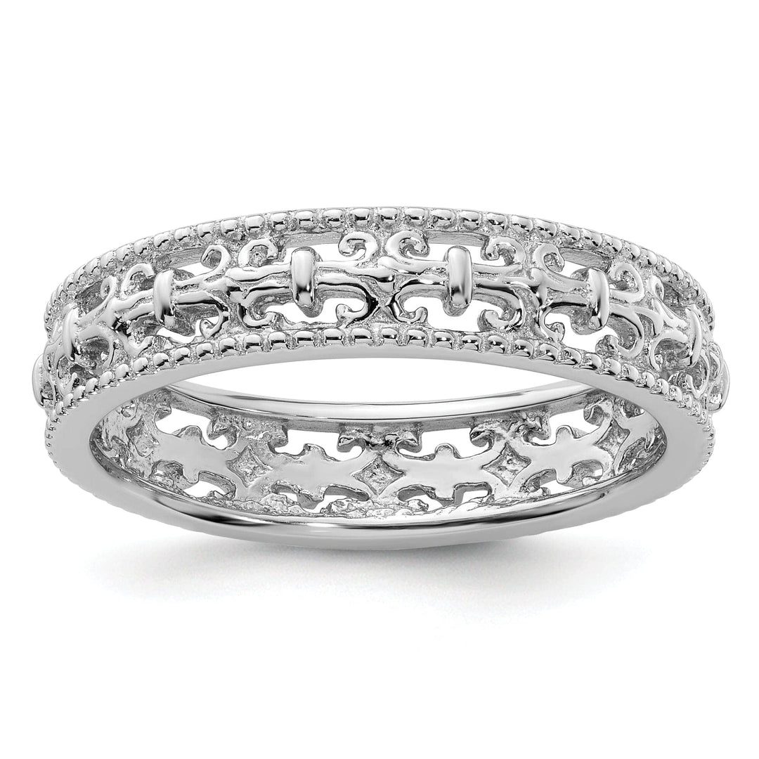 Sterling Silver Polished Fleur De Lis Ring