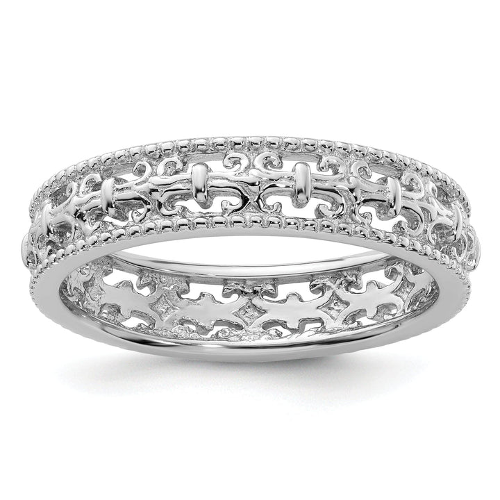 Sterling Silver Polished Fleur De Lis Ring