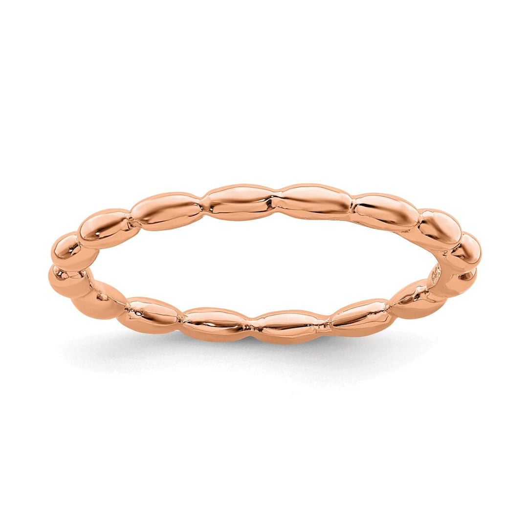Sterling Silver Pink-Plated Rice Bead Ring