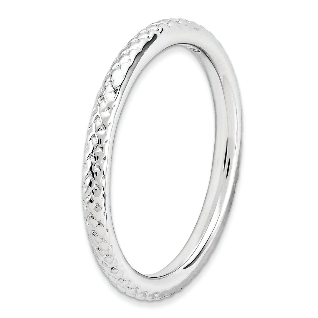 Sterling Silver Rhodium Cable Ring