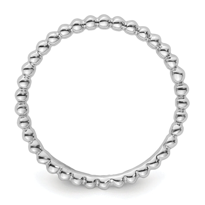 Sterling Silver Rhodium Beaded Ring