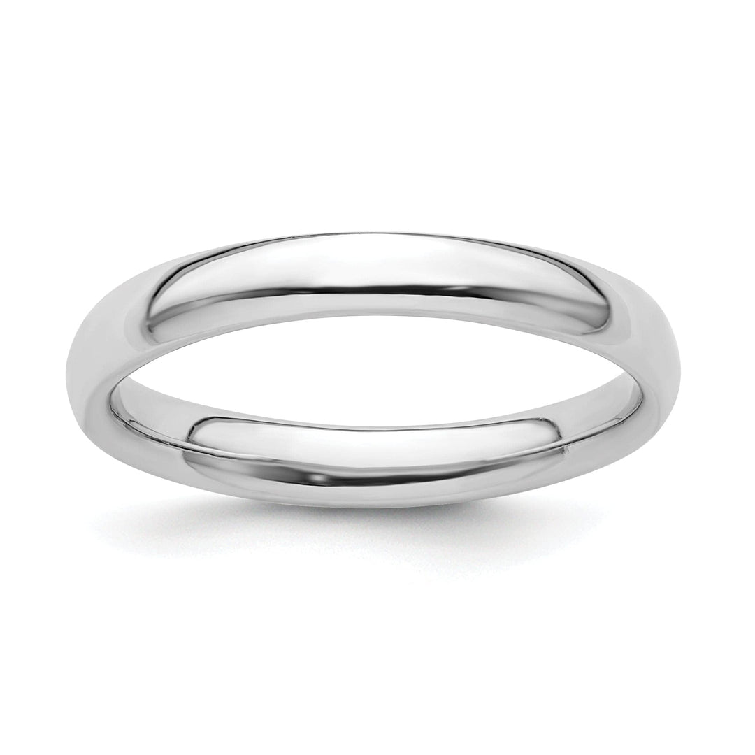 Sterling Silver Rhodium Polished Ring