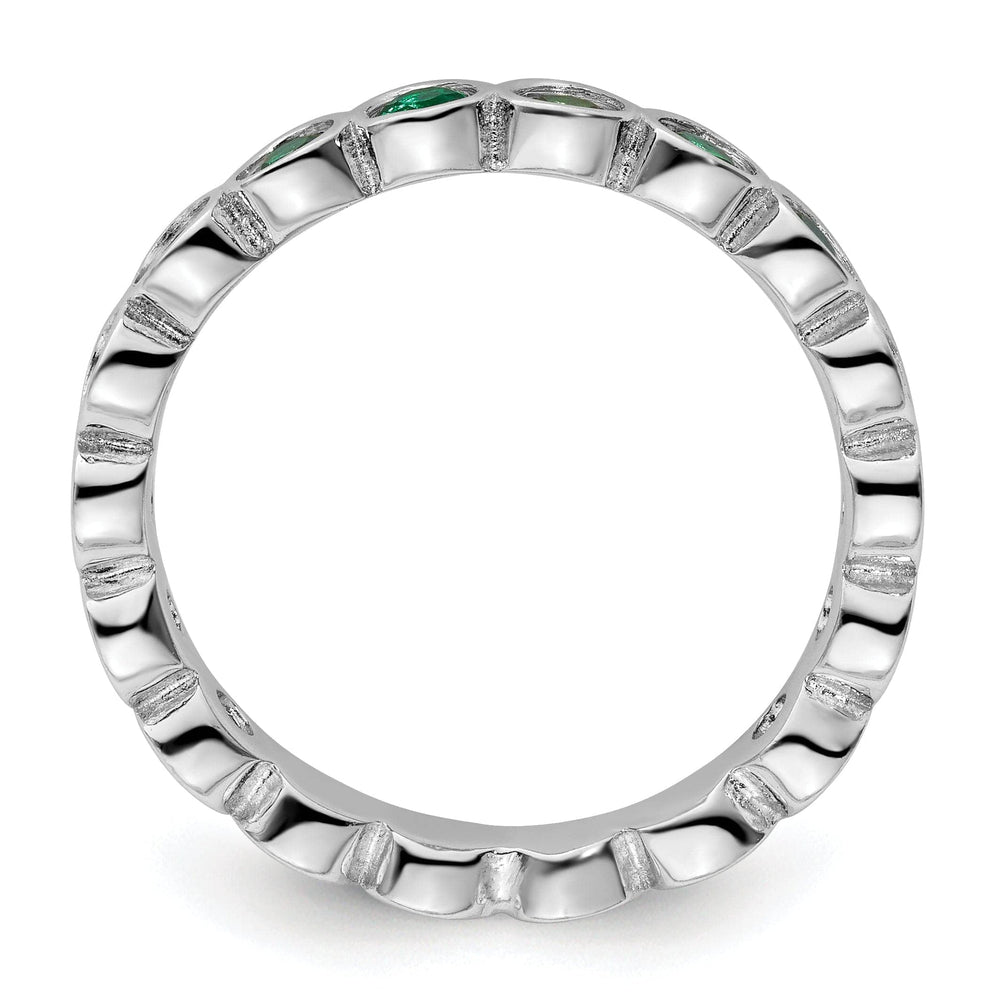 Sterling Silver Stackable Expressions Emerald Ring