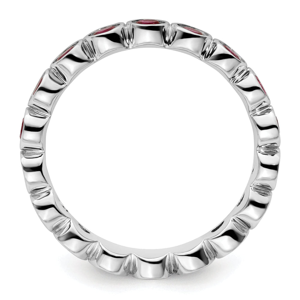 Sterling Silver Created Ruby Ring