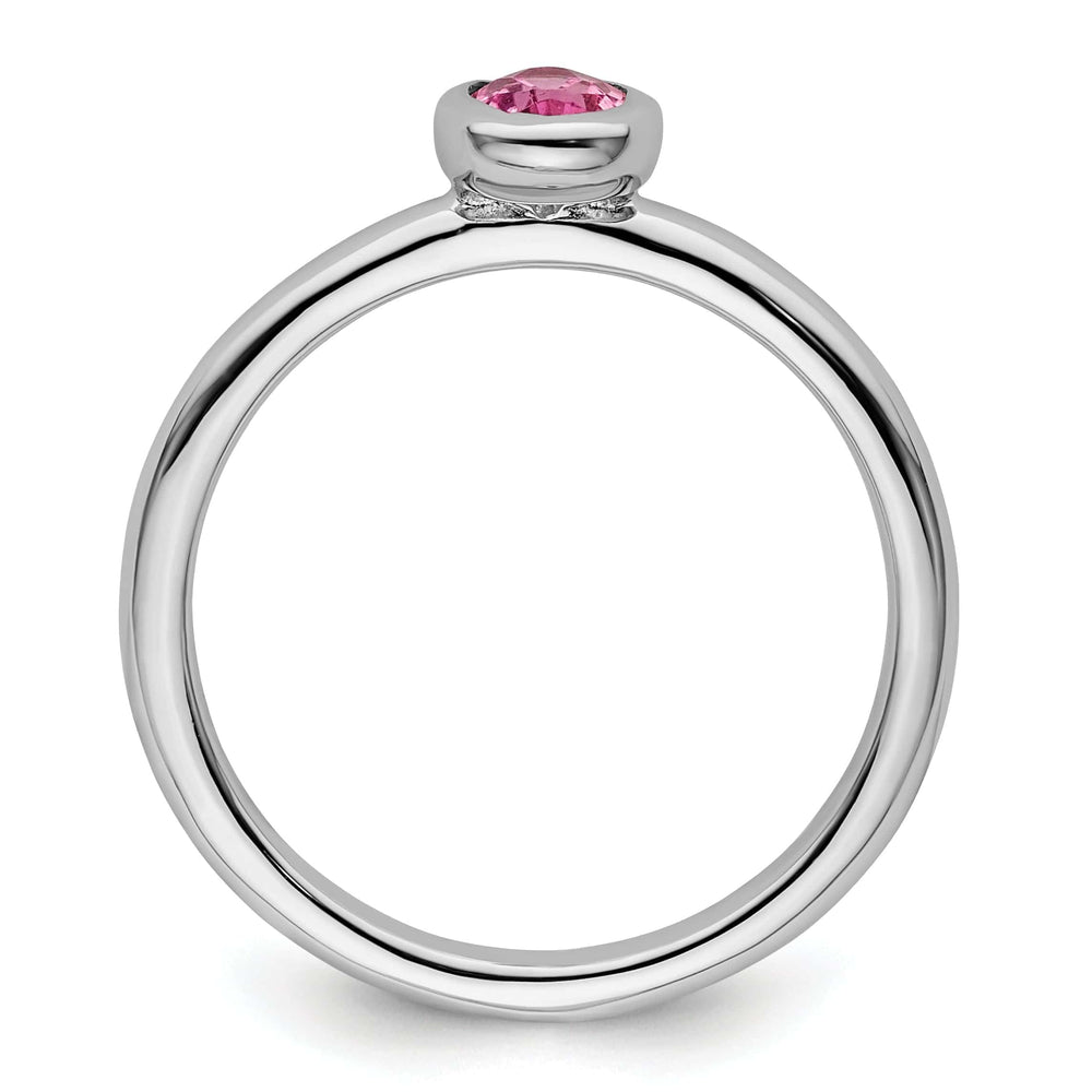 Sterling Silver Oval Pink Tourmaline Ring
