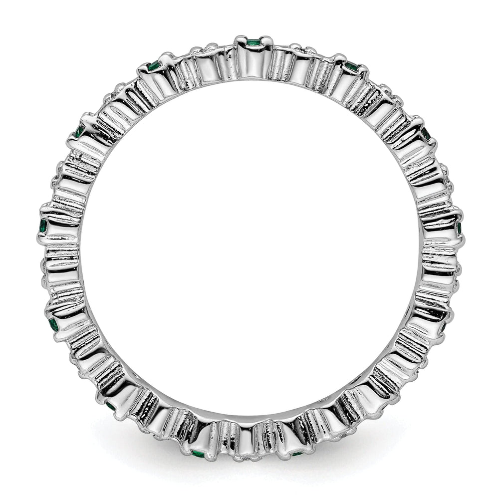 Sterling Silver Stackable Expressions Emerald Ring