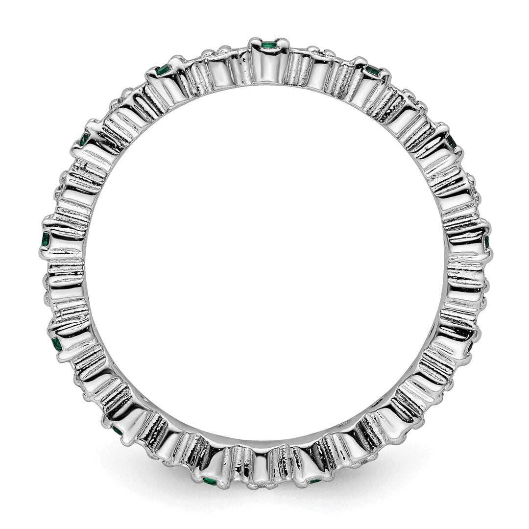 Sterling Silver Stackable Expressions Emerald Ring